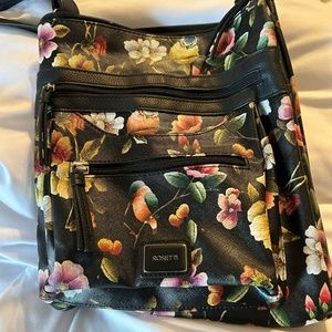 Black floral crossbody